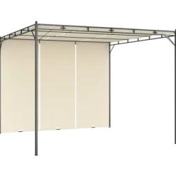 The Living Store havepavillon med gardin 3x3x2,25m cremefarvet - Festtelte & havepavilloner