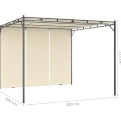 The Living Store havepavillon med gardin 3x3x2,25m cremefarvet - Festtelte & havepavilloner