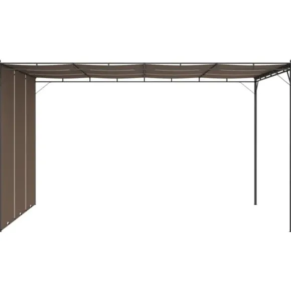 The Living Store havepavillon med sidegardin 4x3x2,25 m gråbrun - Festtelte & havepavilloner