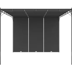 The Living Store havepavillon med gardin 4x3x2,25 m antracitgrå - Festtelte & havepavilloner