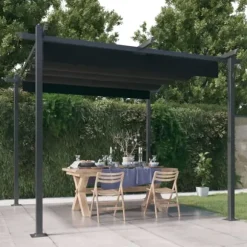 The Living Store havepavillon med sammenrulleligt tag 3x3 m antracitgrå - Festtelte & havepavilloner