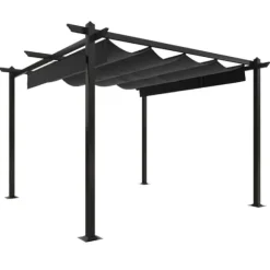 The Living Store havepavillon med sammenrulleligt tag 3x3 m antracitgrå - Festtelte & havepavilloner