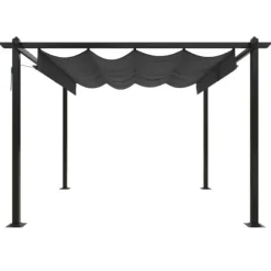The Living Store havepavillon med sammenrulleligt tag 3x3 m antracitgrå - Festtelte & havepavilloner