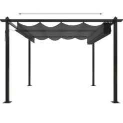 The Living Store havepavillon med sammenrulleligt tag 3x3 m antracitgrå - Festtelte & havepavilloner