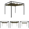 The Living Store havepavillon med tilbagetrækkeligt tag 3x3 m 180 g/m² gråbrun - Festtelte & havepavilloner