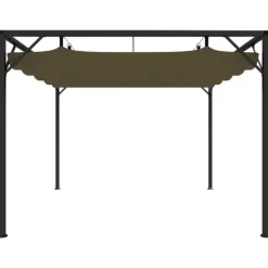 The Living Store havepavillon med tilbagetrækkeligt tag 3x3 m 180 g/m² gråbrun - Festtelte & havepavilloner