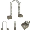The Living Store havepergola med plantekasse massivt fyrretræ grå - Havebuer, espalierer & pergolaer