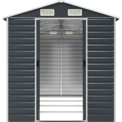 The Living Store haveskur 191x385x198 cm galvaniseret stål antracitgrå - Skure & Redskabsskure