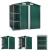 The Living Store haveskur med reol 205x130x183 cm jern grøn - Skure & Redskabsskure