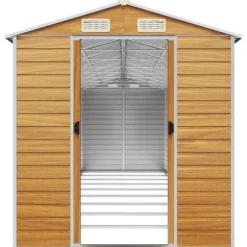 The Living Store haveskur 191x810x198 cm galvaniseret stål lysebrun - Skure & Redskabsskure