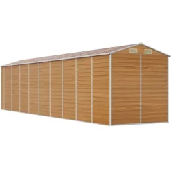 The Living Store haveskur 191x810x198 cm galvaniseret stål lysebrun - Skure & Redskabsskure