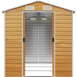The Living Store haveskur 191x300x198 cm galvaniseret stål lysebrun - Skure & Redskabsskure