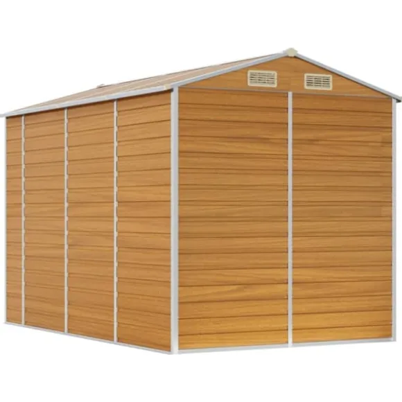 The Living Store haveskur 191x300x198 cm galvaniseret stål lysebrun - Skure & Redskabsskure