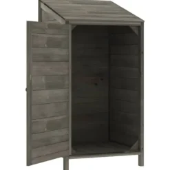The Living Store haveskur 55x52x112 cm massivt grantræ antracitgrå - Skure & Redskabsskure
