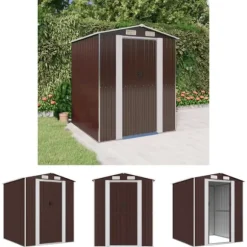 The Living Store haveskur 192x191x223 cm galvaniseret stål mørkebrun - Skure & Redskabsskure