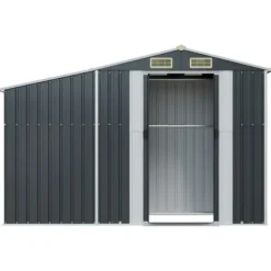 The Living Store haveskur 277x93x179 cm galvaniseret stål antracitgrå - Skure & Redskabsskure