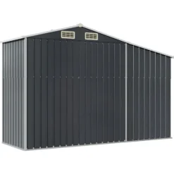 The Living Store haveskur 277x93x179 cm galvaniseret stål antracitgrå - Skure & Redskabsskure