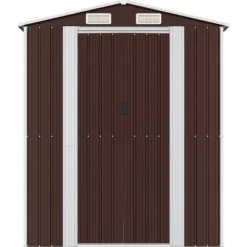The Living Store haveskur 192x440x223 cm galvaniseret stål mørkebrun - Skure & Redskabsskure
