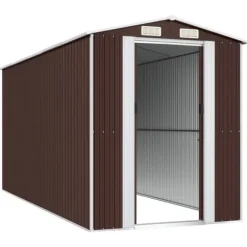 The Living Store haveskur 192x440x223 cm galvaniseret stål mørkebrun - Skure & Redskabsskure