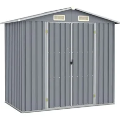 The Living Store haveskur 205x129x183 cm galvaniseret stål grå - Skure & Redskabsskure