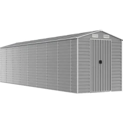 The Living Store haveskur 191x810x198 cm galvaniseret stål lysegrå - Skure & Redskabsskure