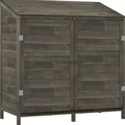 The Living Store haveskur 102x52x112 cm massivt grantræ antracitgrå - Skure & Redskabsskure