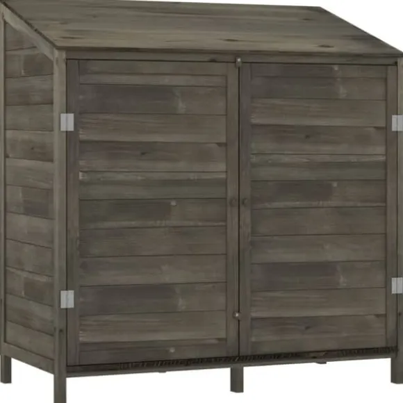 The Living Store haveskur 102x52x112 cm massivt grantræ antracitgrå - Skure & Redskabsskure