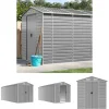 The Living Store haveskur 191x470x198 cm galvaniseret stål lysegrå - Skure & Redskabsskure