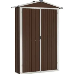 The Living Store haveskur 116x45x175 cm galvaniseret stål brun - Skure & Redskabsskure
