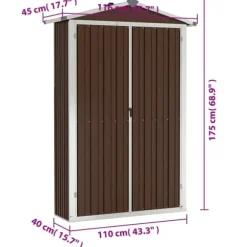 The Living Store haveskur 116x45x175 cm galvaniseret stål brun - Skure & Redskabsskure