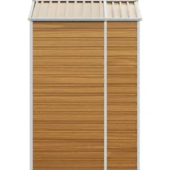 The Living Store haveskur 191x130x198 cm galvaniseret stål lysebrun - Skure & Redskabsskure