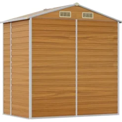 The Living Store haveskur 191x130x198 cm galvaniseret stål lysebrun - Skure & Redskabsskure