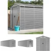 The Living Store haveskur 191x725x198 cm galvaniseret stål lysegrå - Skure & Redskabsskure
