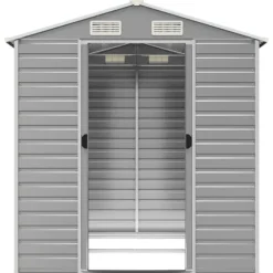 The Living Store haveskur 191x215x198 cm galvaniseret stål lysegrå - Skure & Redskabsskure