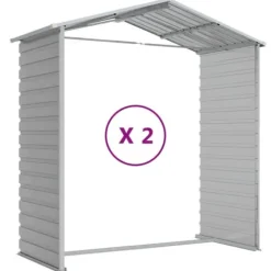 The Living Store haveskur 191x215x198 cm galvaniseret stål lysegrå - Skure & Redskabsskure