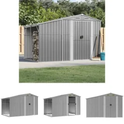 The Living Store haveskur 277x192,5x179 cm galvaniseret stål grå - Skure & Redskabsskure