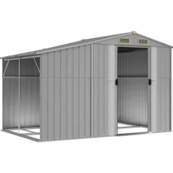 The Living Store haveskur 277x192,5x179 cm galvaniseret stål grå - Skure & Redskabsskure