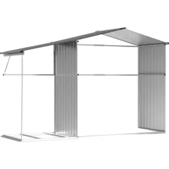 The Living Store haveskur 277x192,5x179 cm galvaniseret stål grå - Skure & Redskabsskure