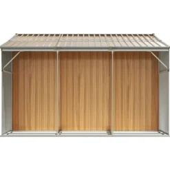 The Living Store haveskur 277x279x179 cm galvaniseret stål lysebrun - Skure & Redskabsskure