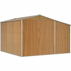 The Living Store haveskur 277x279x179 cm galvaniseret stål lysebrun - Skure & Redskabsskure