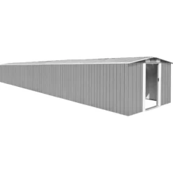 The Living Store haveskur 257x990x181 cm galvaniseret stål grå - Skure & Redskabsskure