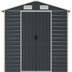 The Living Store haveskur 191x470x198 cm galvaniseret stål antracitgrå - Skure & Redskabsskure