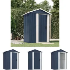 The Living Store haveskur 126x97,5x177 cm galvaniseret stål antracitgrå - Skure & Redskabsskure