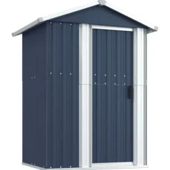 The Living Store haveskur 126x97,5x177 cm galvaniseret stål antracitgrå - Skure & Redskabsskure