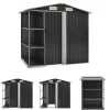 The Living Store haveskur med reol 205x130x183 cm jern antracitgrå - Skure & Redskabsskure