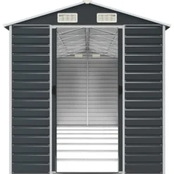 The Living Store haveskur 191x640x198 cm galvaniseret stål antracitgrå - Skure & Redskabsskure