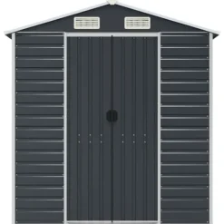 The Living Store haveskur 191x725x198 cm galvaniseret stål antracitgrå - Skure & Redskabsskure