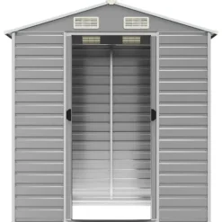 The Living Store haveskur 191x130x198 cm galvaniseret stål lysegrå - Skure & Redskabsskure