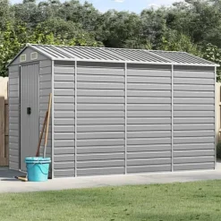 The Living Store haveskur 191x300x198 cm galvaniseret stål lysegrå - Skure & Redskabsskure