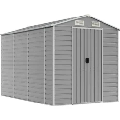 The Living Store haveskur 191x300x198 cm galvaniseret stål lysegrå - Skure & Redskabsskure